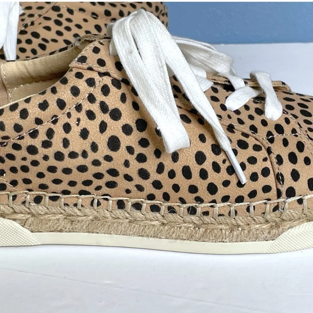 Universal‎ Thread Womens Shaelyn Espadrille Shoes Size 8 Leopard Print Lace Up